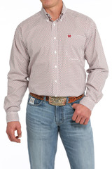 Men's Cinch L/S, White with Card Suit Symbols Men's Cinch L/S, White with Card Suit Symbols
