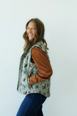 Women's HH Vest, Puffer, Equestrian Print