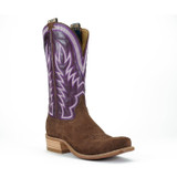 Men's Hyer Boots, Culver, Chestnut Roughout with Eggplant Purple  Shaft, Yellow Stitching