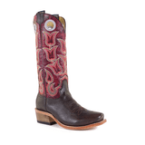 Women's Hyer Boot, Tipton, Crimson Rose Shaft, Dark Brown Cutter Toe