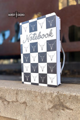 Rowdy Crowd Notebook, Checkered Skull