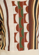 Women's Rock & Roll Sweater, Natural with Green and Brown Textured Print