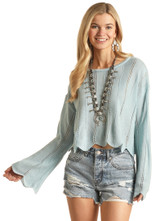 Women's Rock & Roll L/S Sweater, Powder Blue