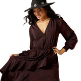 Women's Ariat Dress, Arizona, Black and Red Python Snake Print