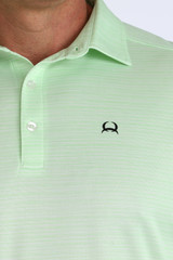 Men's Cinch S/S, ArenaFlex Polo, Green Horizontal Stripes