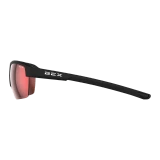 Bex Sunglasses, Swivel, Black and Brown Frame, Red Lens
