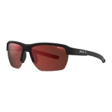 Bex Sunglasses, Swivel, Black and Brown Frame, Red Lens