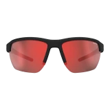 Bex Sunglasses, Swivel, Black and Brown Frame, Red Lens