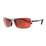 Bex Sunglasses, Fynnland X OTG, Black and Brown Frame, Red Lens