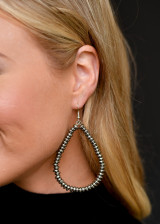 West & Co Earrings, Metallic Silver Disk Teardrop