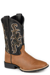 Kids Roper Boots, Gabriel, Tan Vamp with Black Shaft
