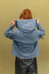 Women's 2Fly Hoodie, Dry Creek Denim, Mid Wash Zip Up