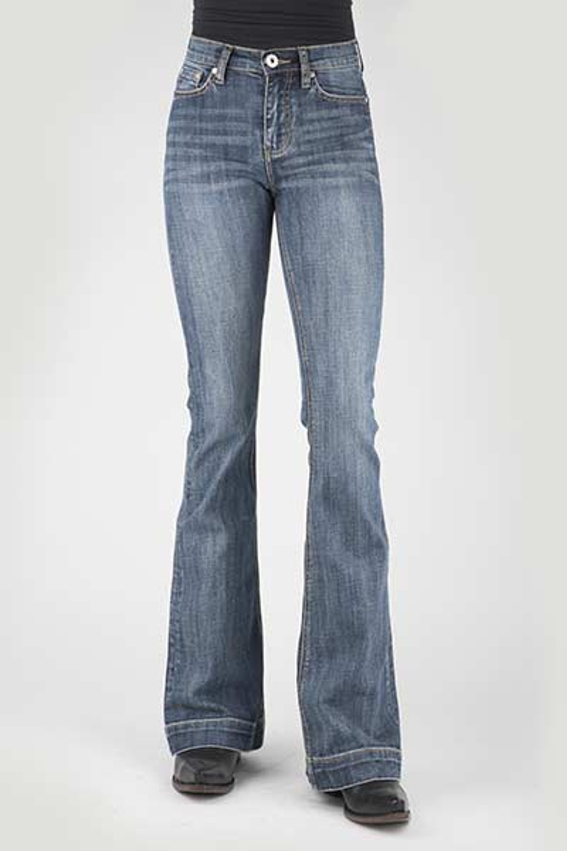 Women's Stetson Jeans, High Rise Flare, Plain Pocket, Medium Wash ...