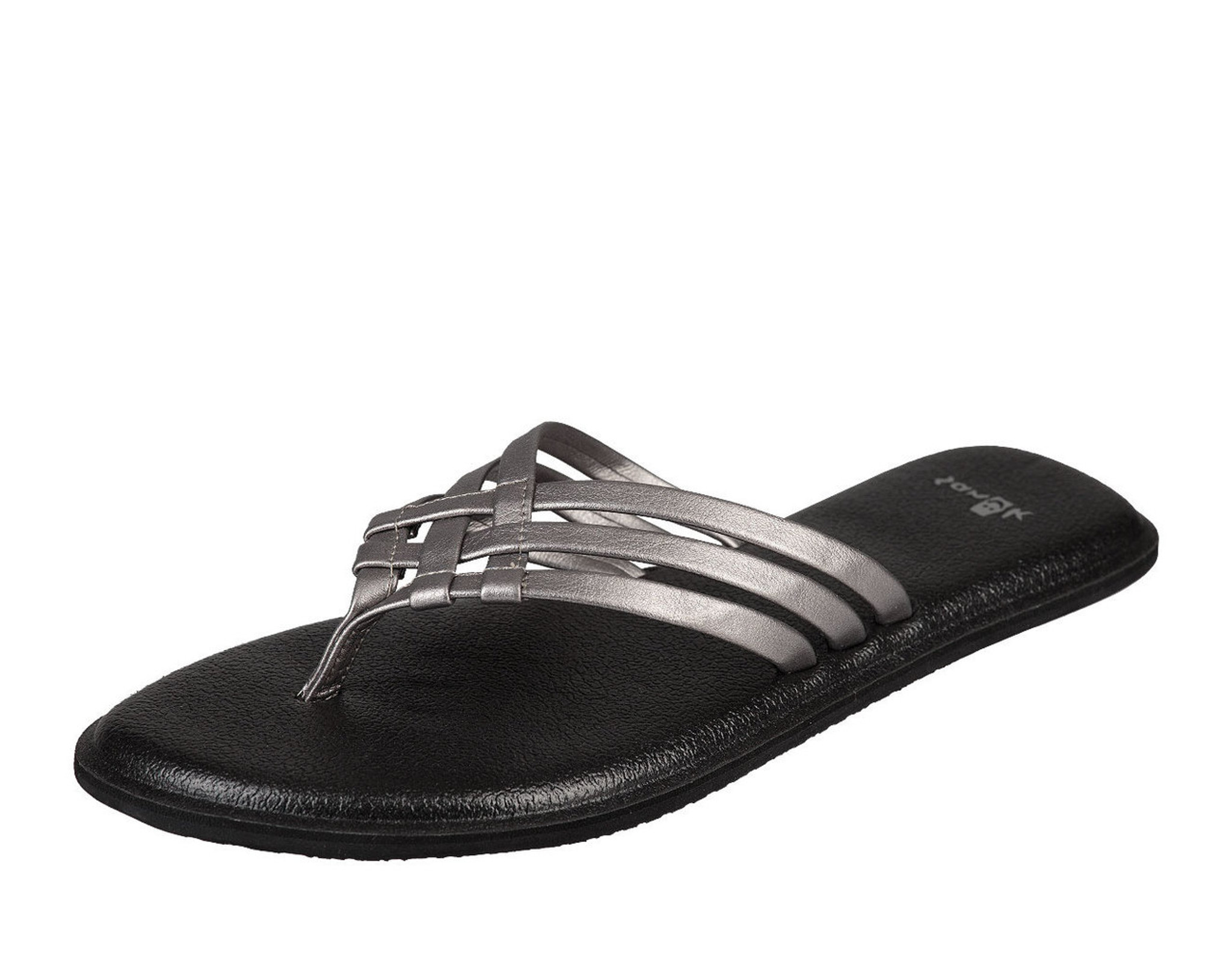 sanuk silver flip flops