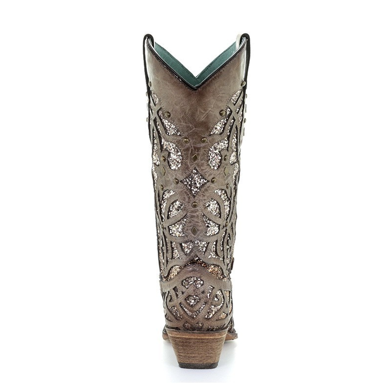 Women's Corral Boots, Brown Snip Toe 