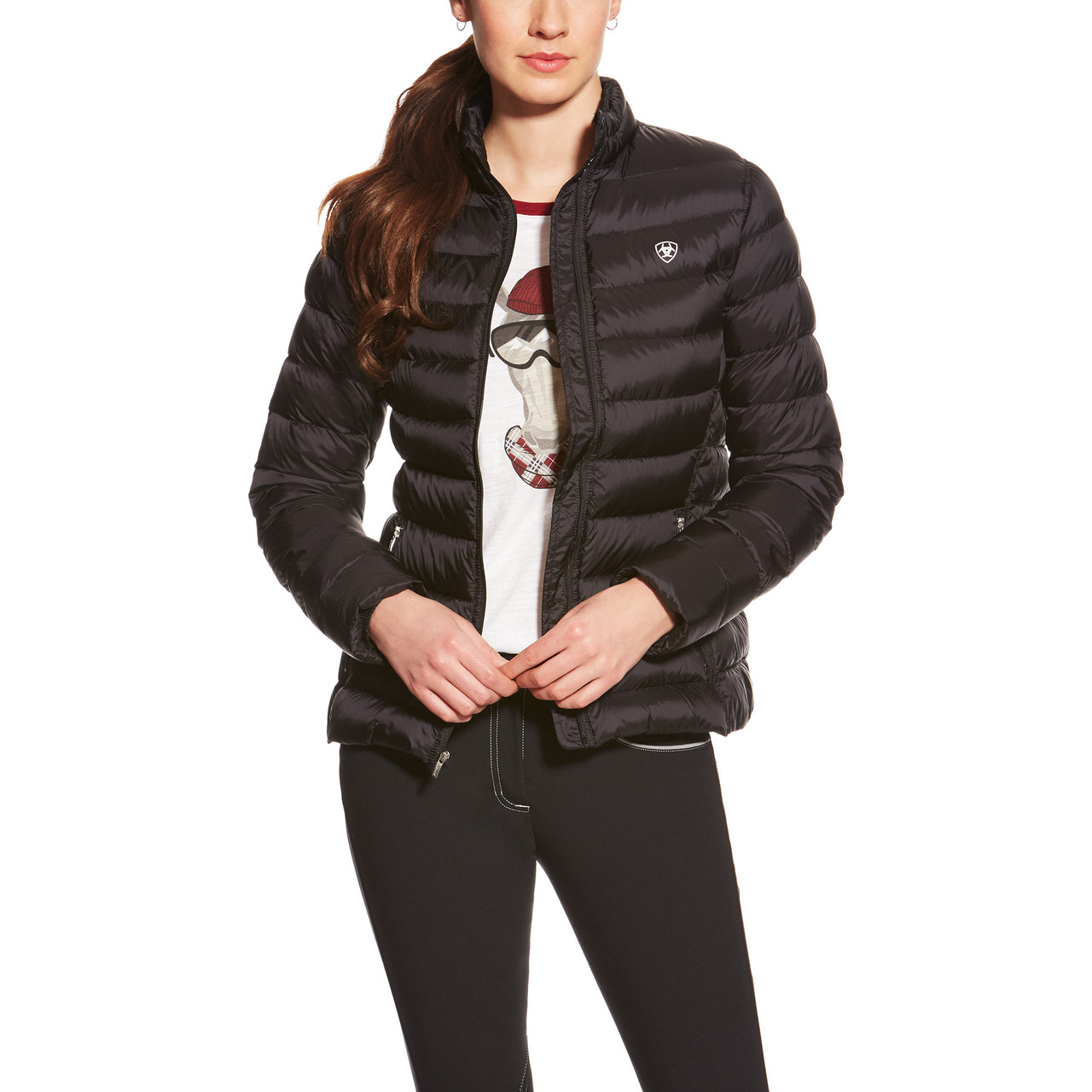 Women's Ariat Jacket, Quilted Down, Black Chick Elms Grand Entry