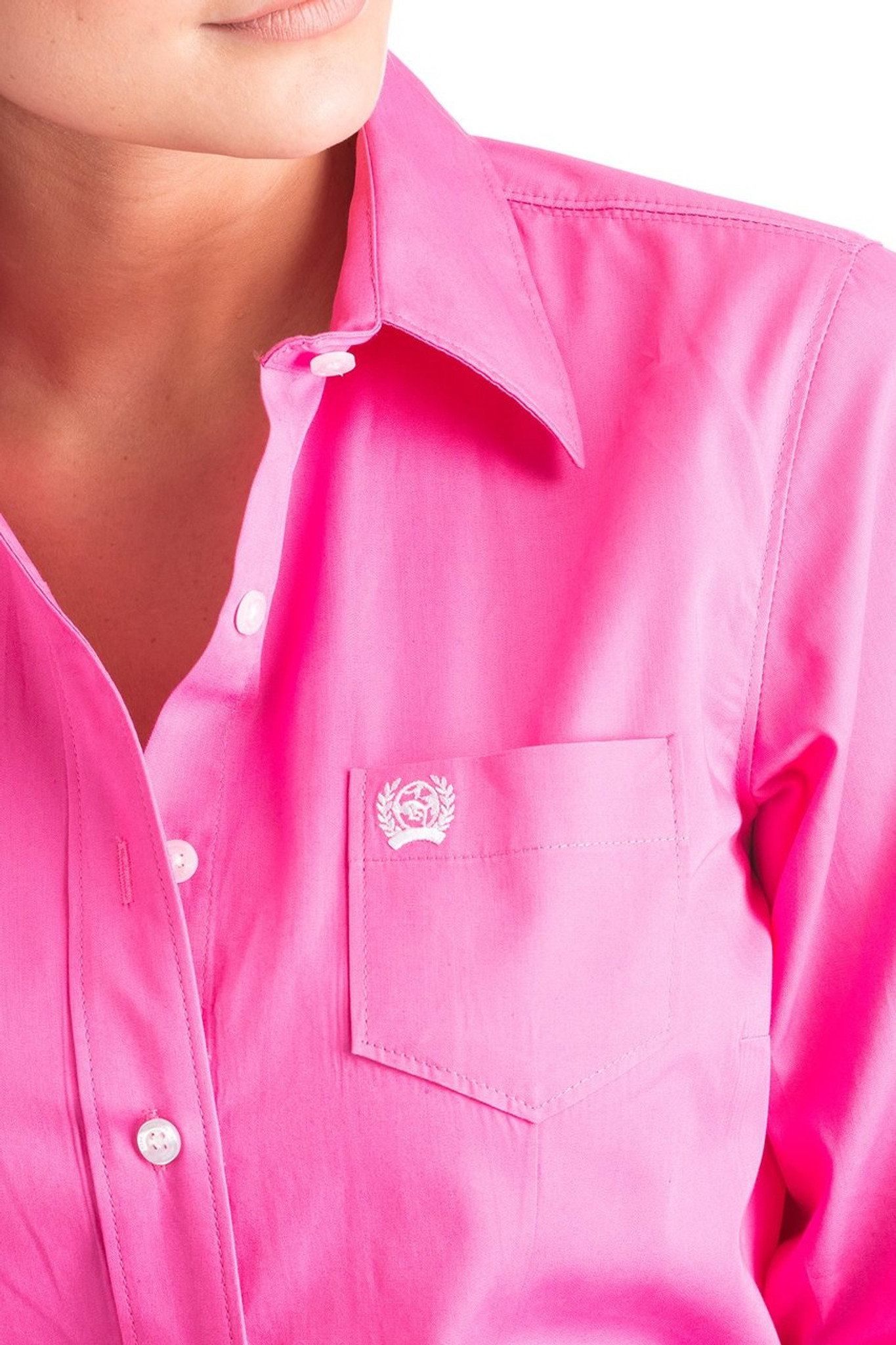 Cinch Men's Solid Pink Pinpoint Shirt