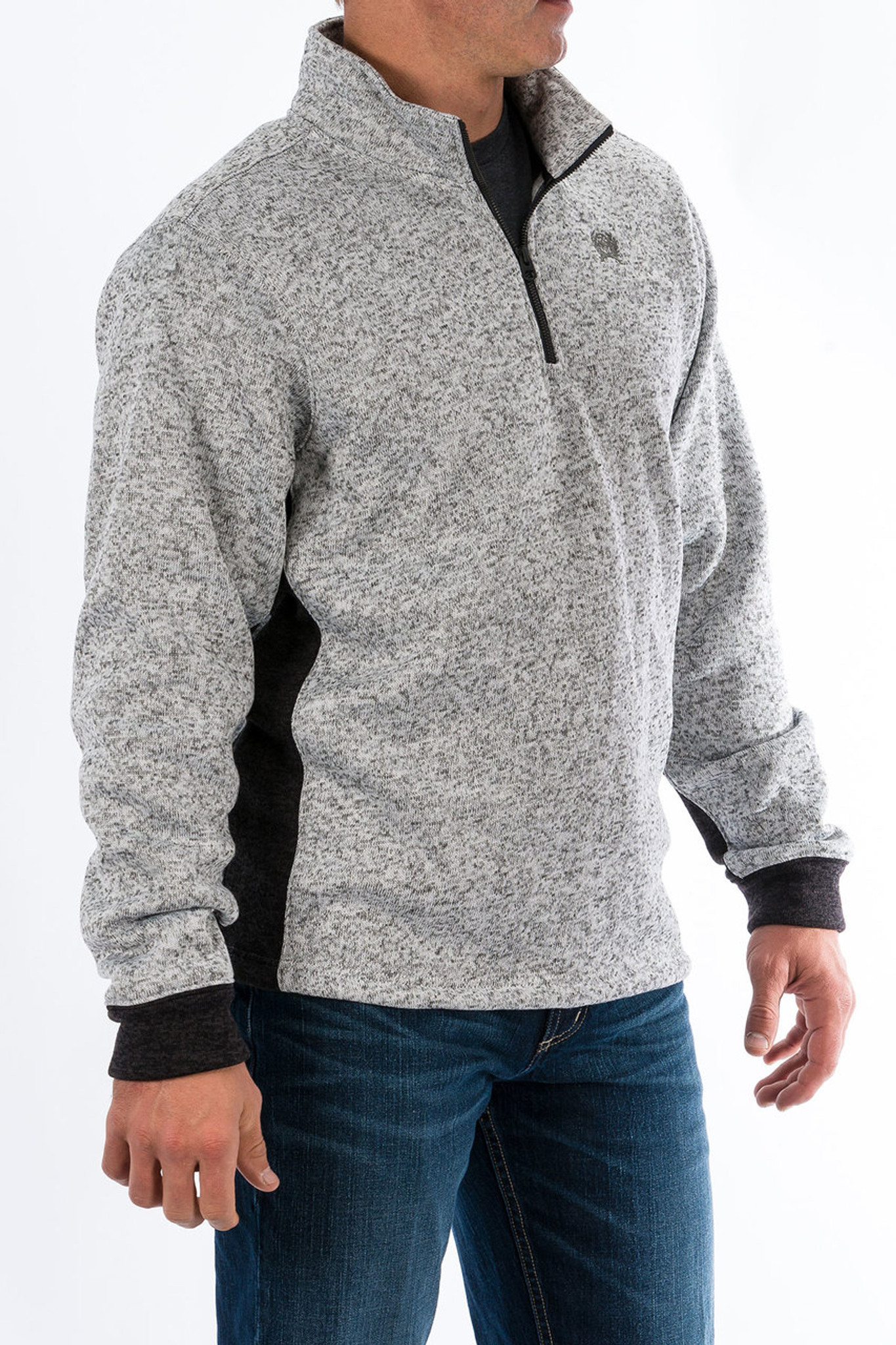 Men's Cinch Pullover, Heathered Gray, 1/4 Zip Chick Elms Grand Entry