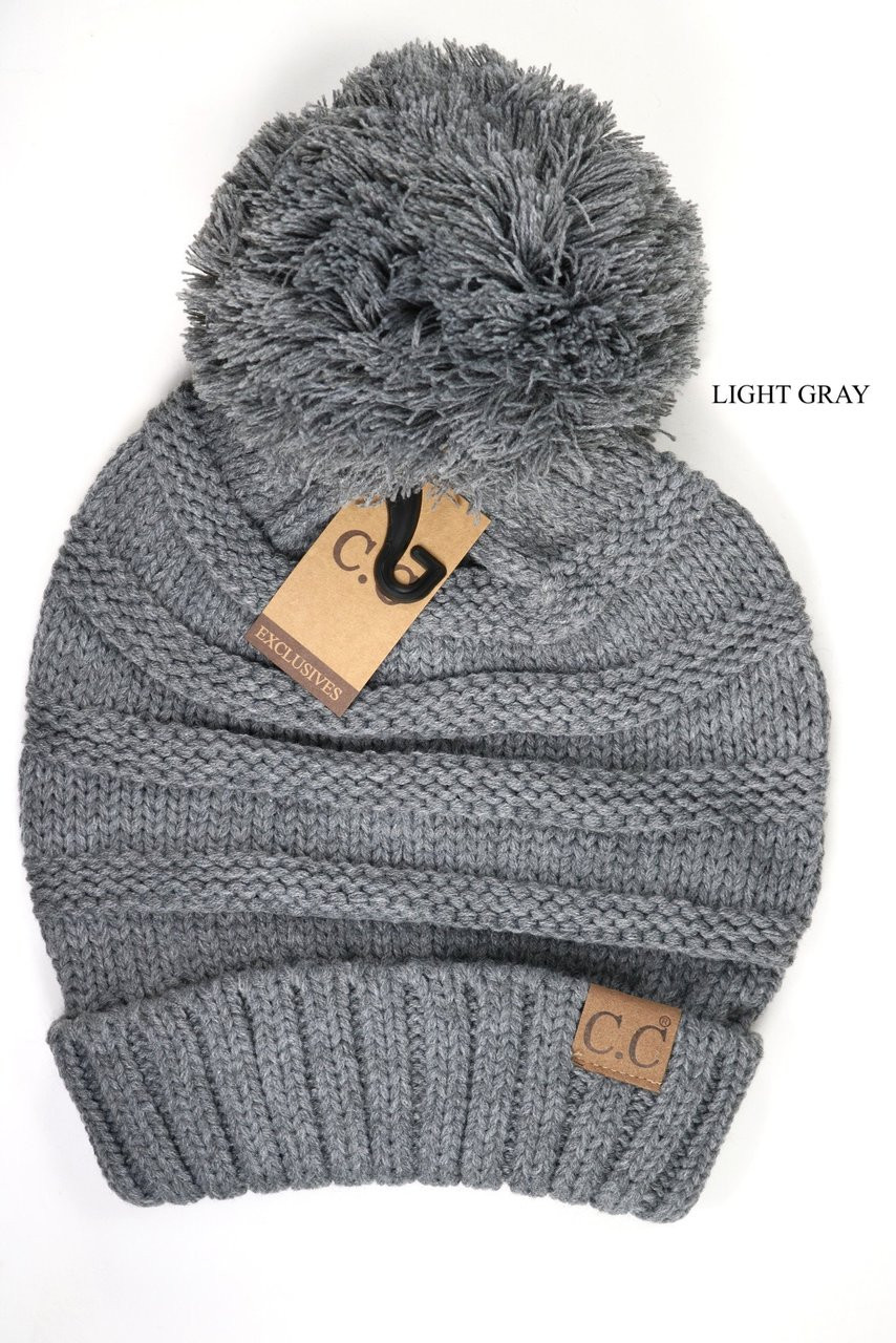C.C. Beanie, Solid, Slouchy with Pom 