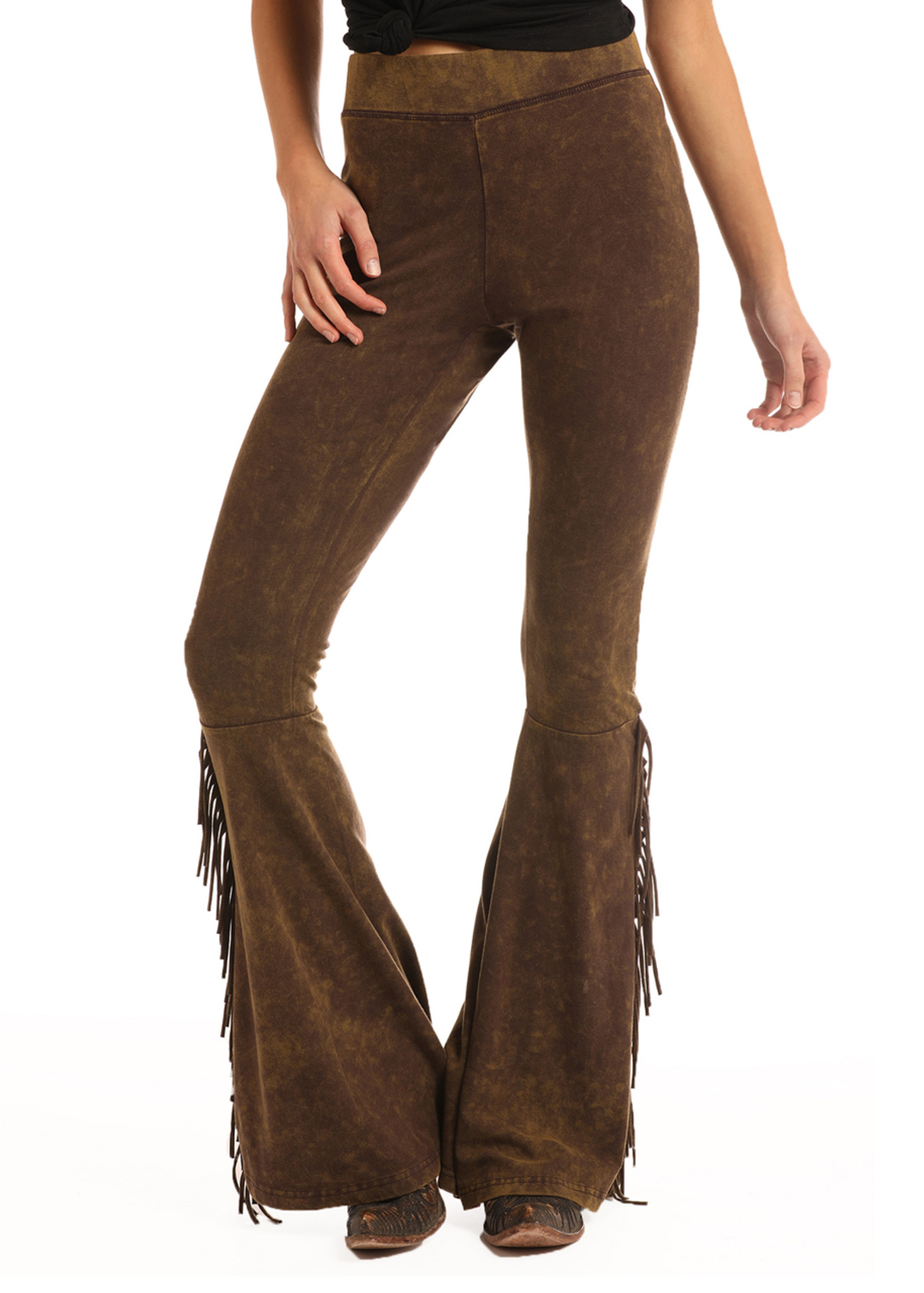 womens fringe bottom jeans