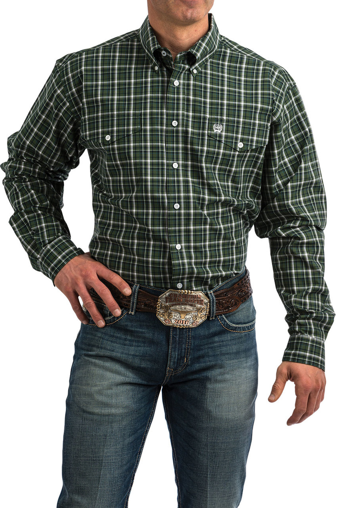 hunter green western shirt