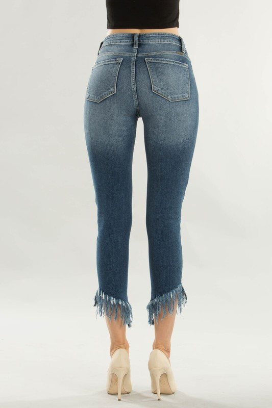 Women's KanCan Jeans, MidCalf, Skinny, Angled Frayed Hem Chick Elms