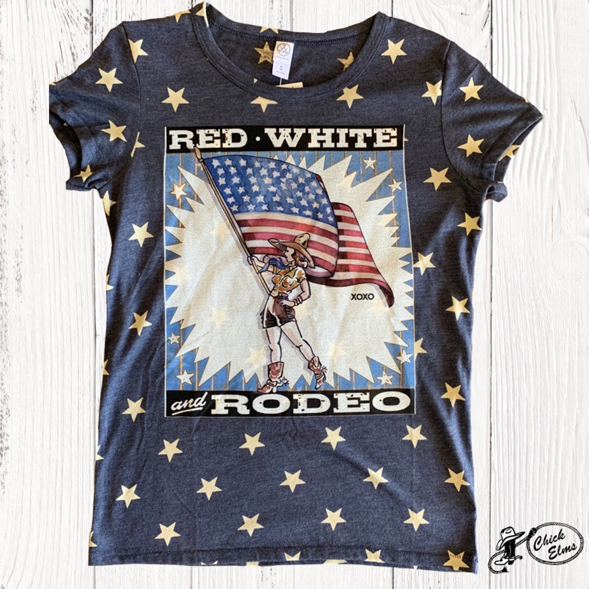 Women S Xoxo Tee Blue Star Tee Red White And Rodeo Chick Elms