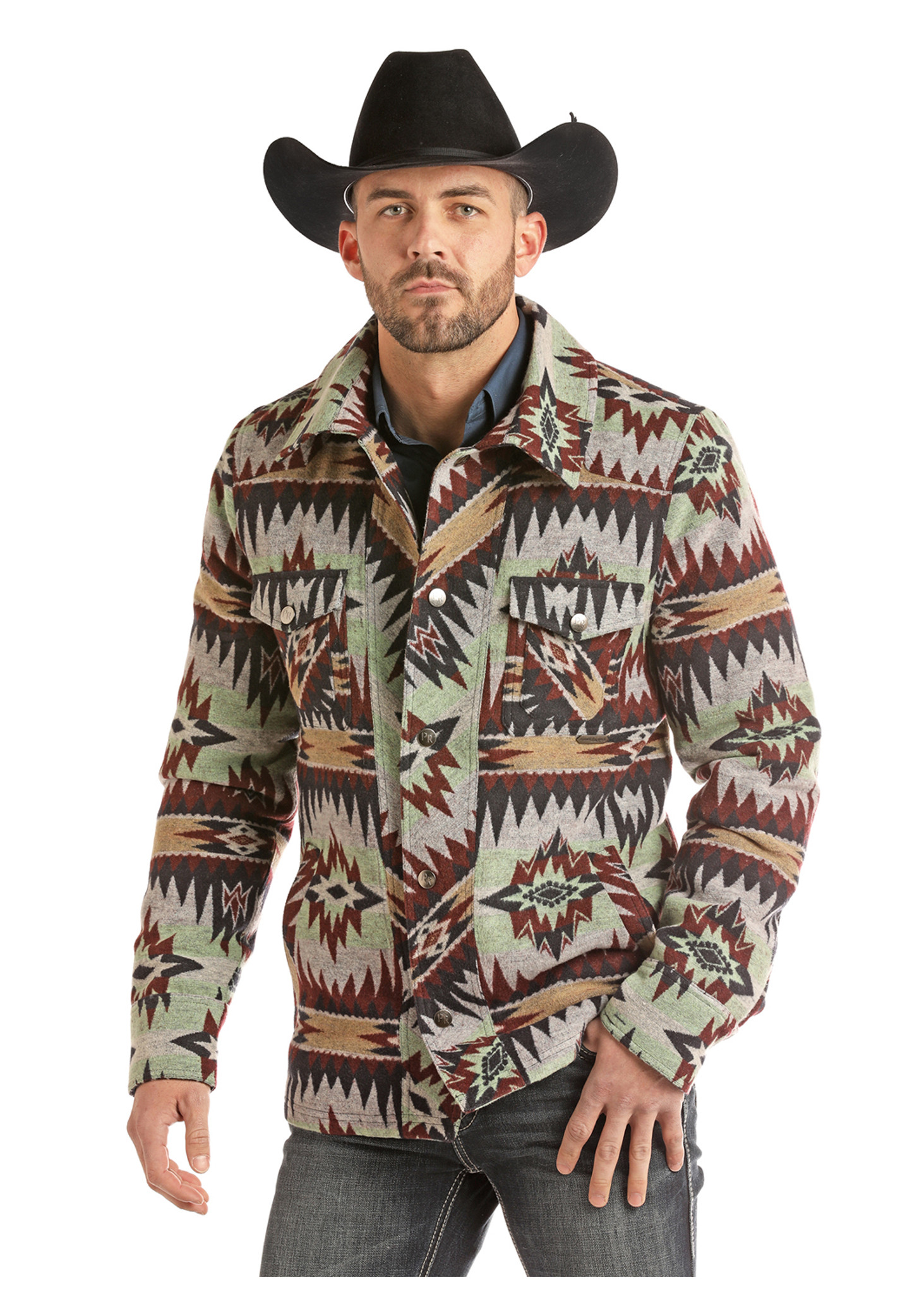 mens aztec wool jacket