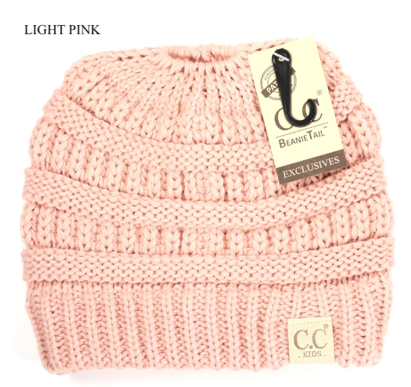 Kids C.C. Beanie, Solid, Messy Bun 