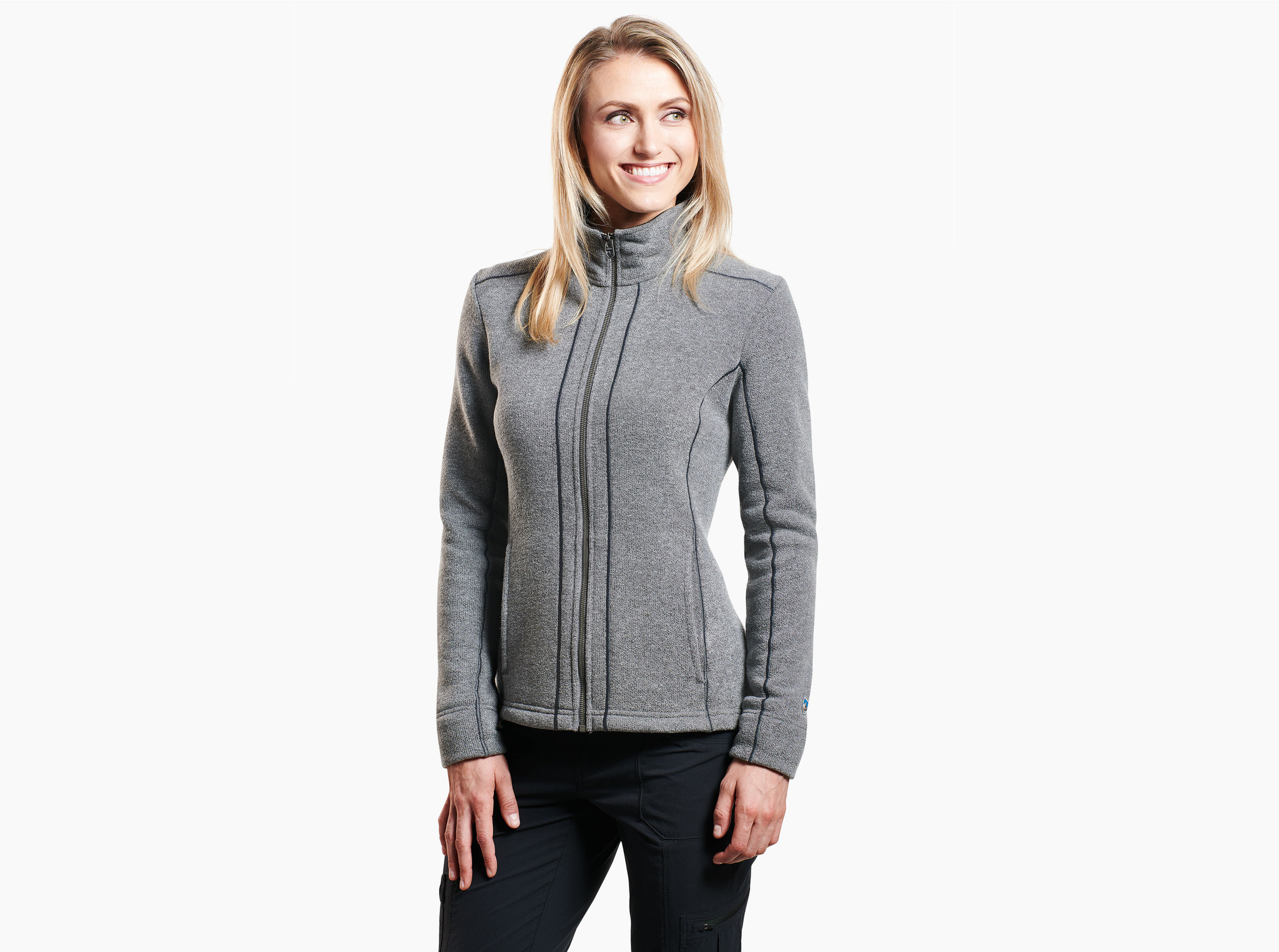 Kuhl Women's Medium Gray Hooded Full Zip Up Sweatshirt