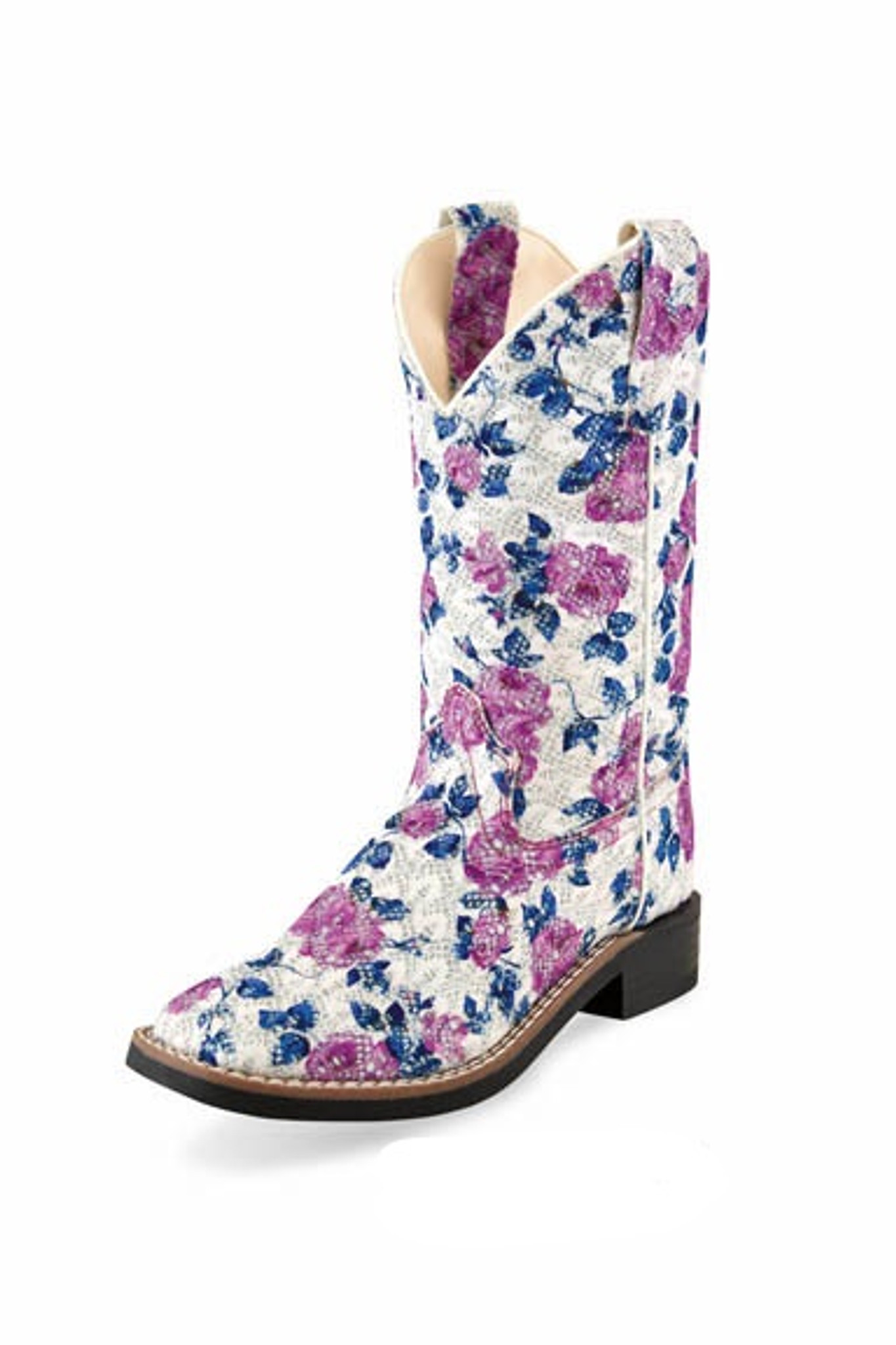 blue floral boots