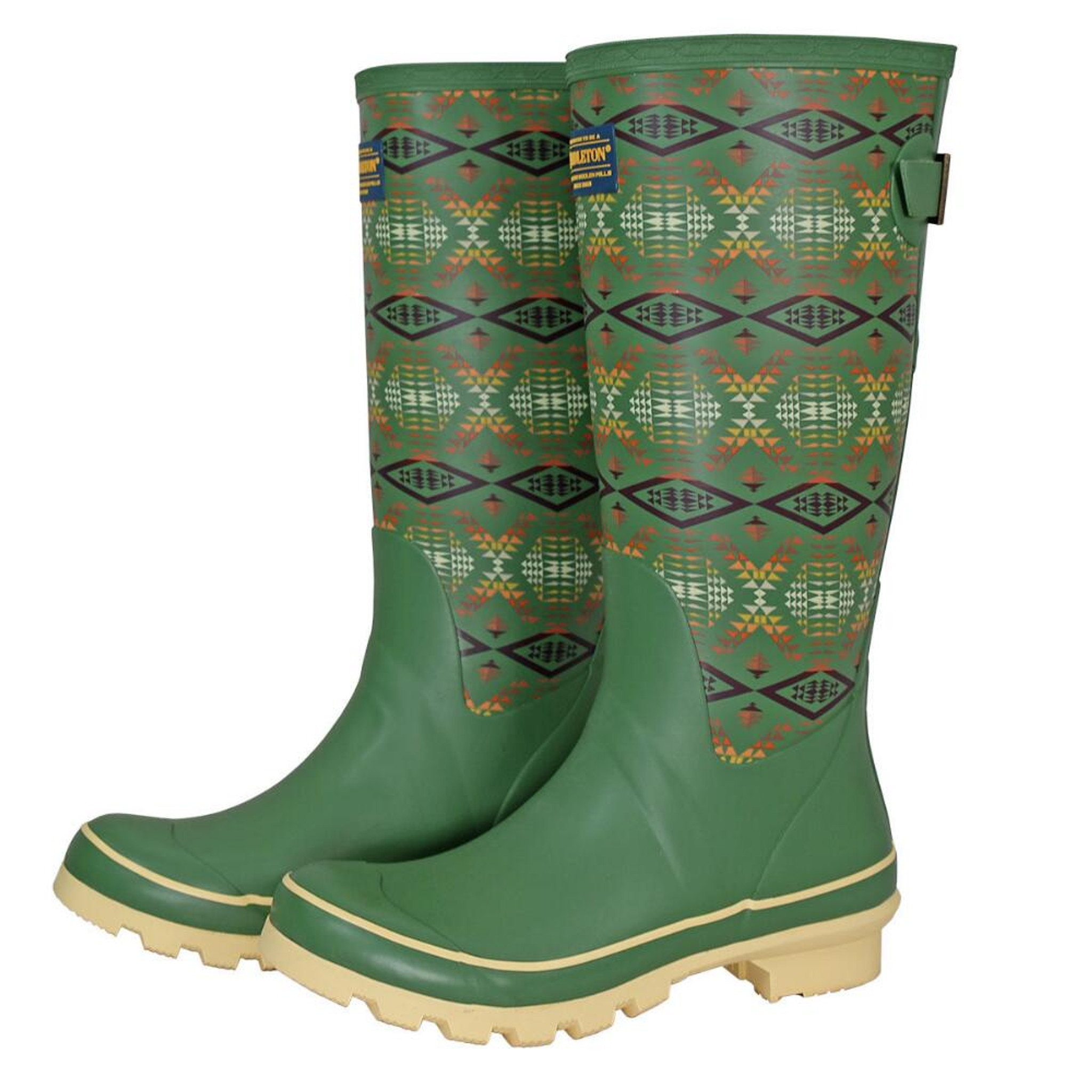 tall green rain boots