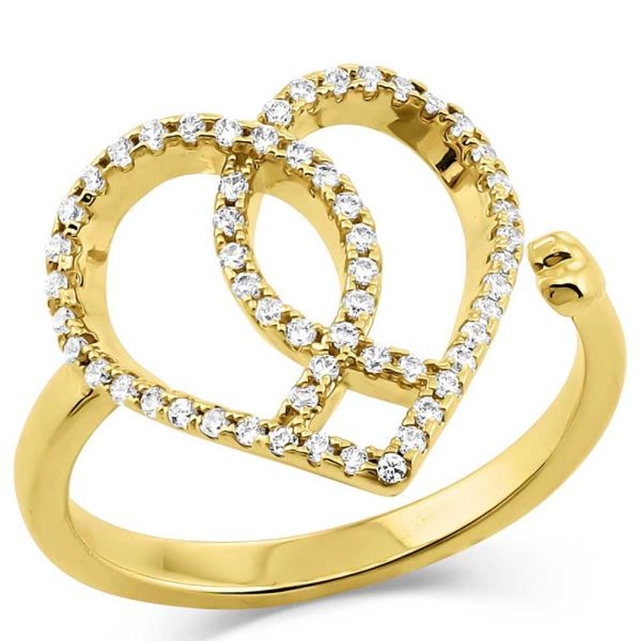 14K Gold Two Tone Heart Ring | Don Roberto Jewelers