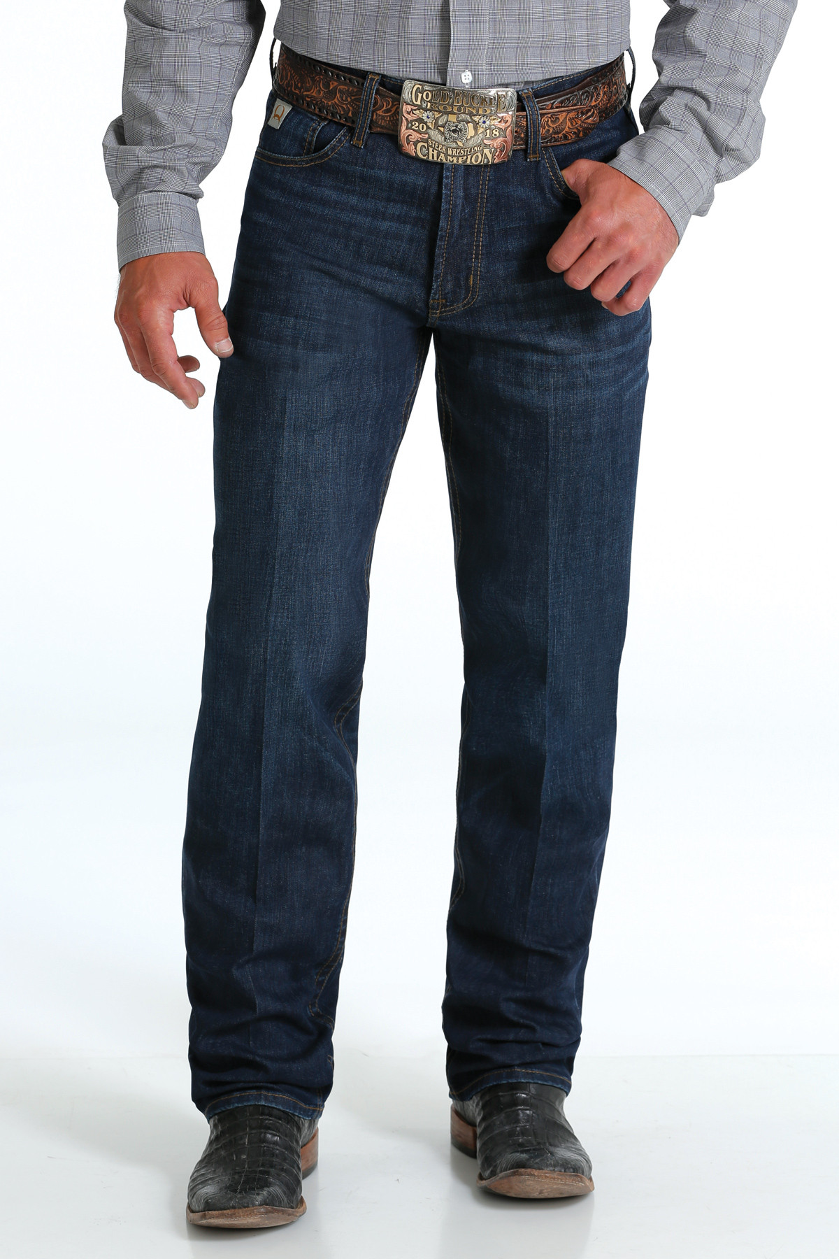 Men's Cinch Jeans, Dark Wash Black Label - Chick Elms Grand Entry