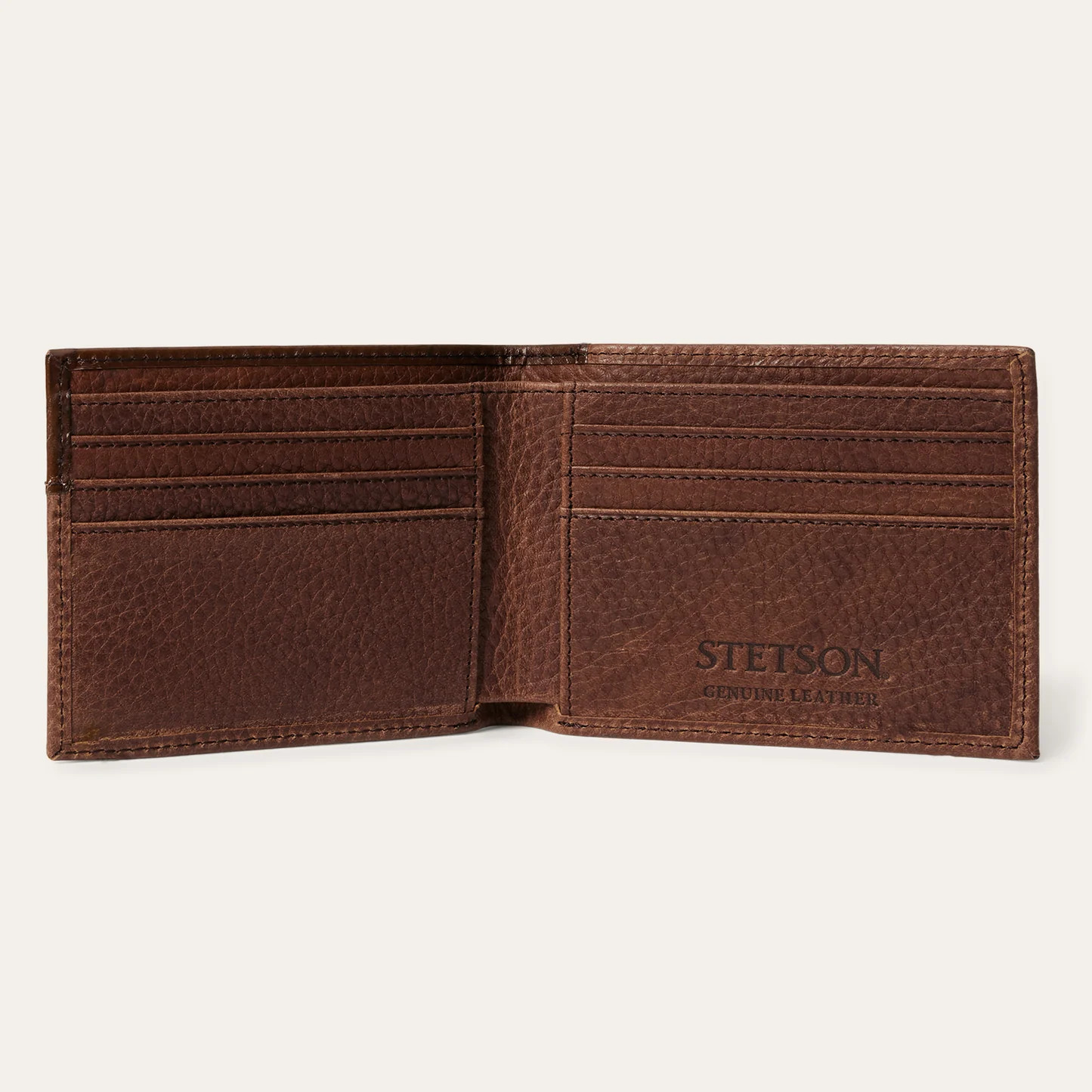 Men's Stetson Wallet, BiFold, Brown Tooling with Longhorn - Chick