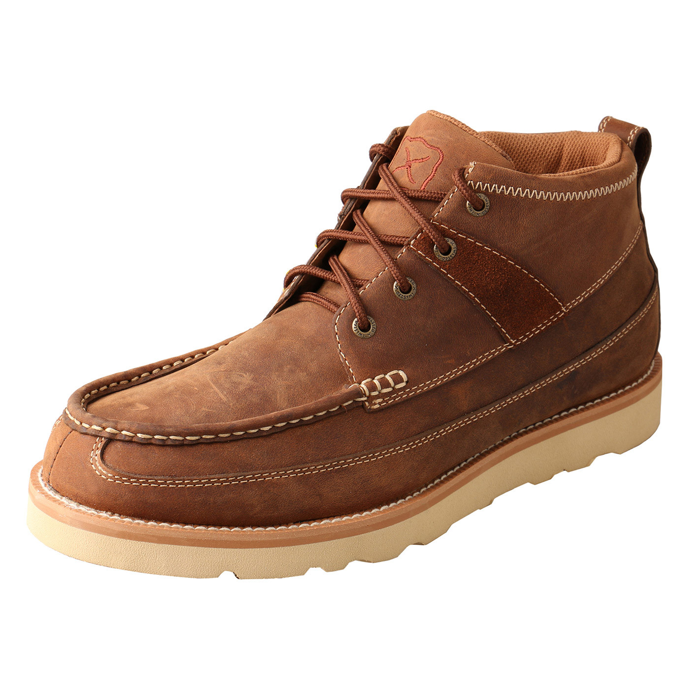 Men's Twisted X Shoe, High Top Brown, Lace Up, Crepe Sole - Chick