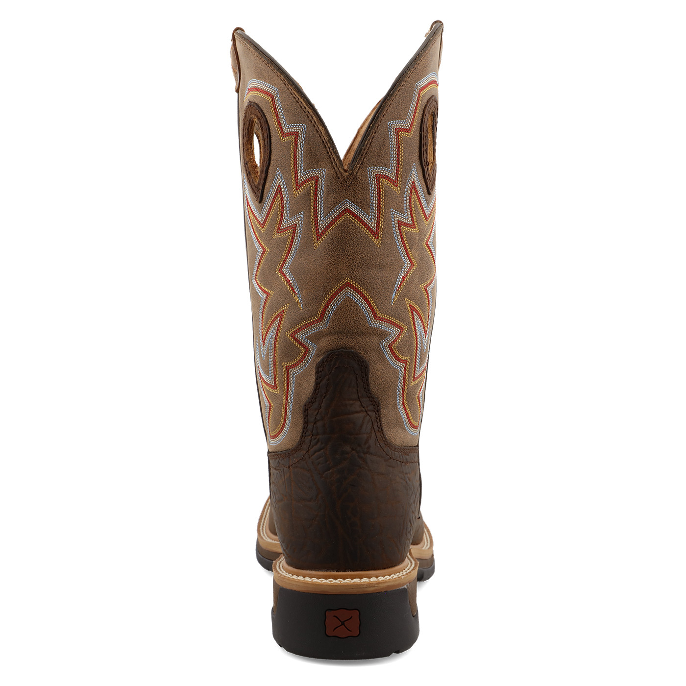 Men's Twisted X Work Boot, Brown Vamp, Taupe Shaft, Square