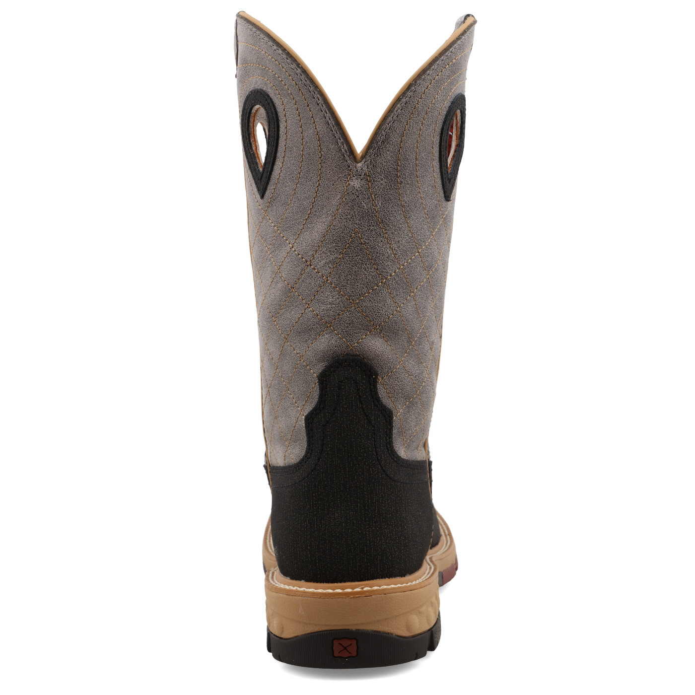 Men's Twisted X Work Boot, Charcoal Vamp, Gray Shaft with Orange