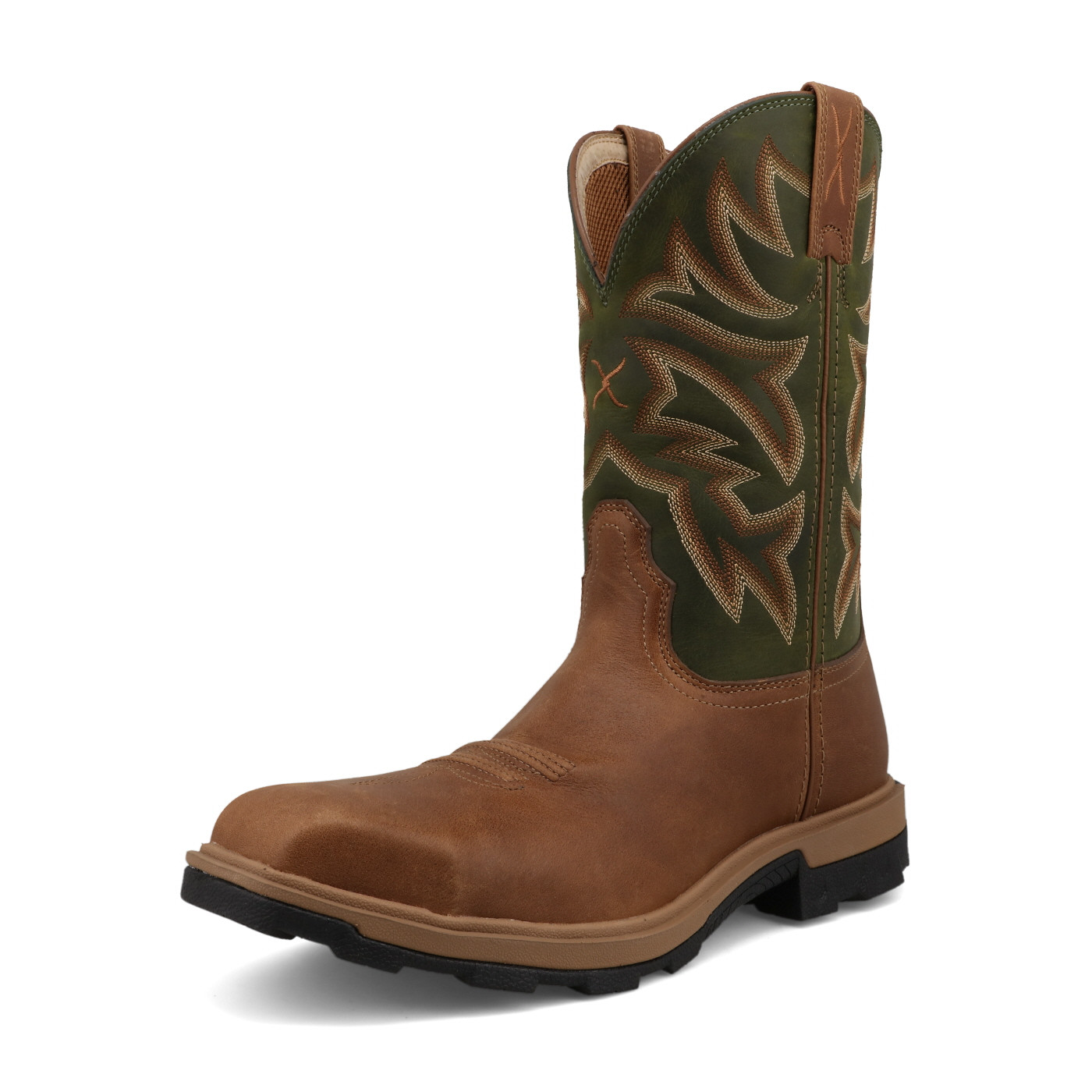 Men's Twisted X Work Boot, UltraLite X, Green Shaft wth Dusty