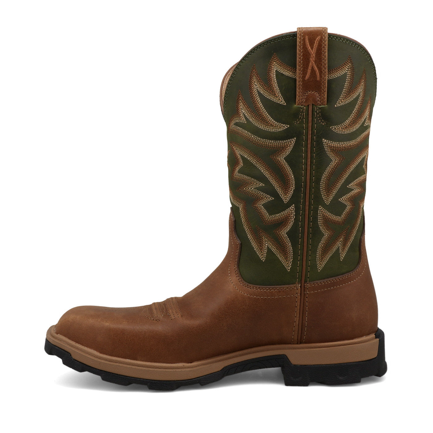 Men's Twisted X Work Boot, UltraLite X, Green Shaft wth Dusty