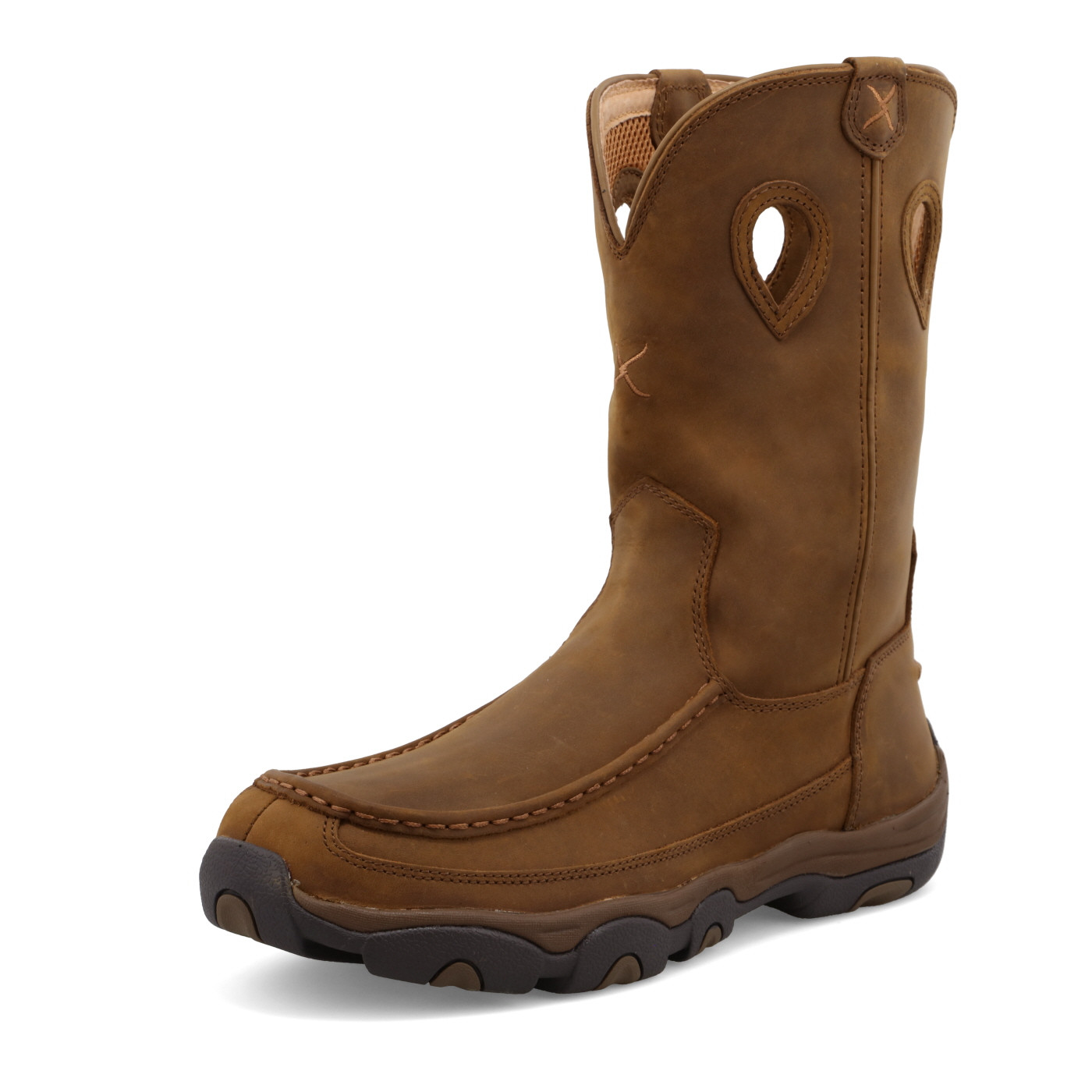 Men's Twisted X Boot, Hiker, Brown with Moccasin Toe - Chick Elms