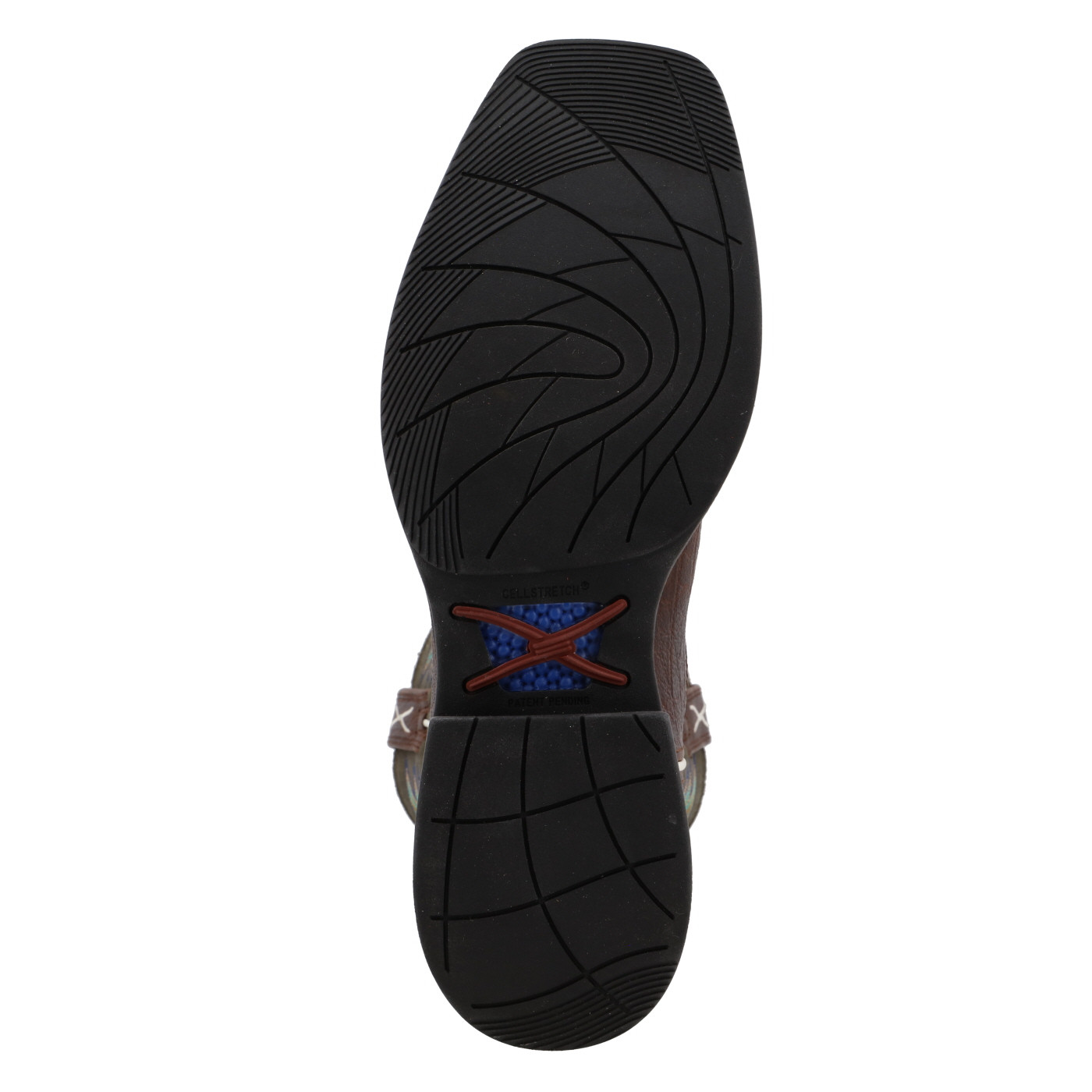 Men's Twisted X Boot, Brown Vamp, Green Shaft with White Cross and
