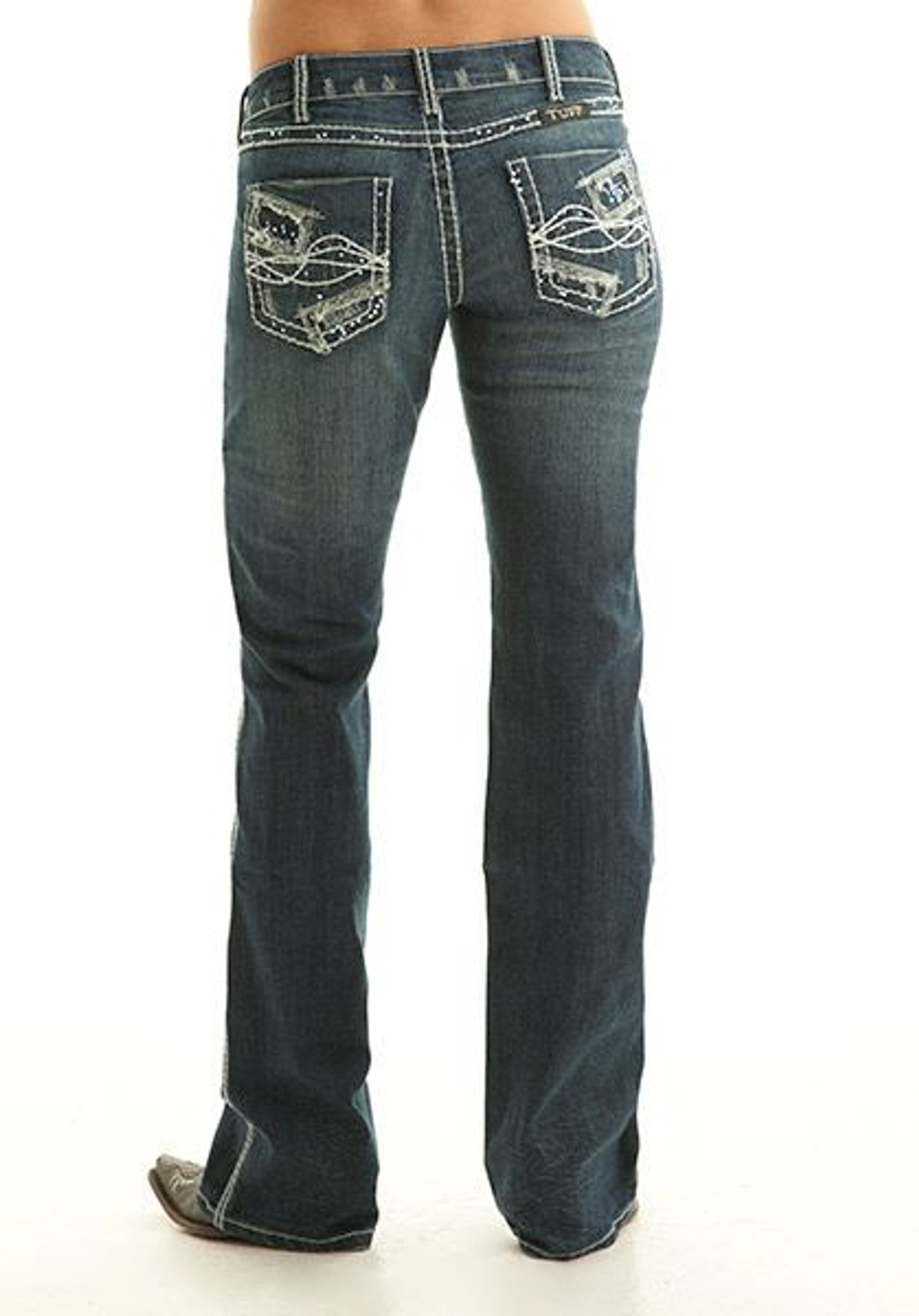 Womens Cowgirl Tuff Jean Crystal Pocket Chick Elms Grand Entry Western Store And Rodeo Shop