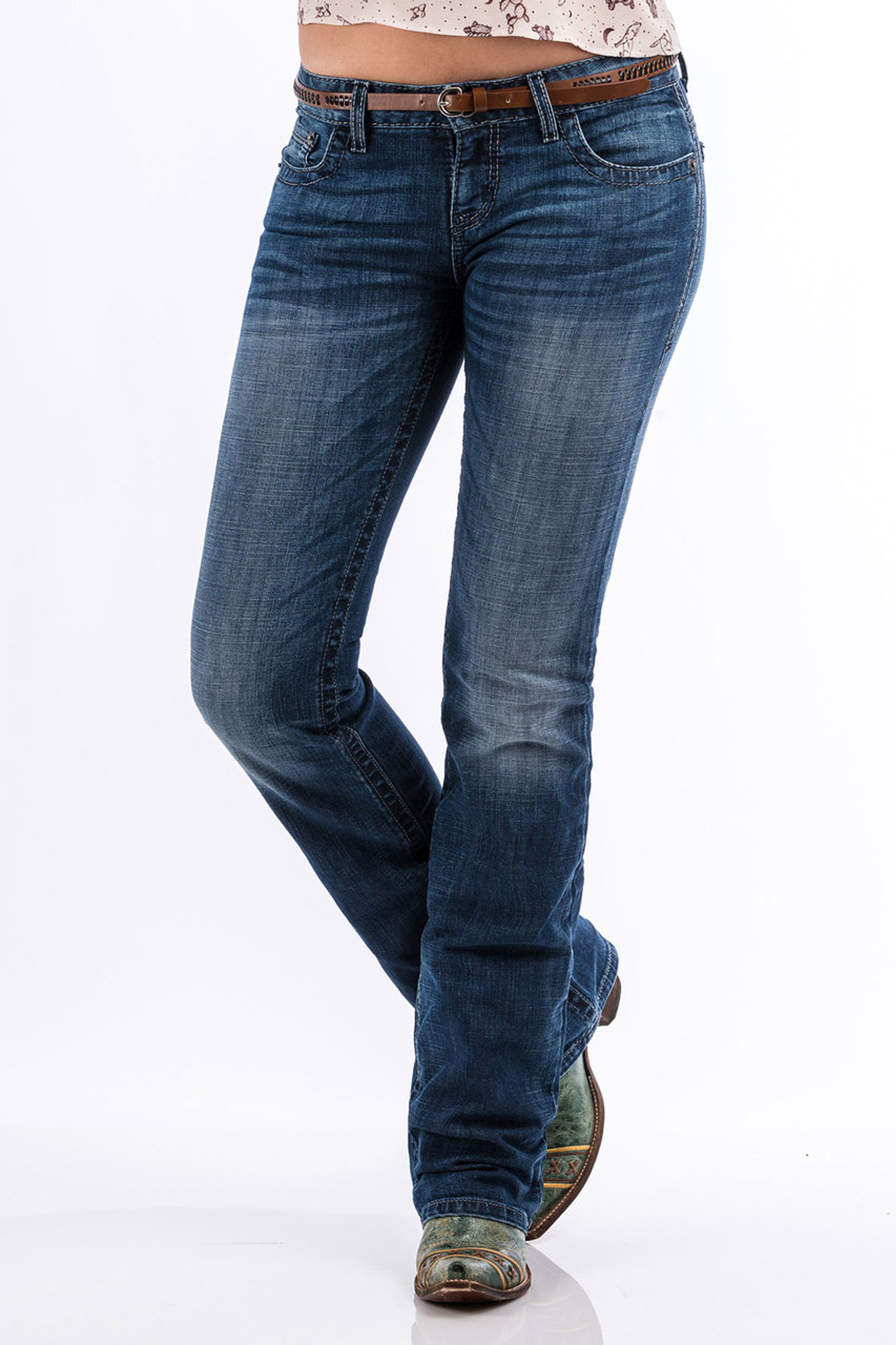 Women's Cruel Girl Jeans, Abby, Medium Stone Chick Elms Grand Entry