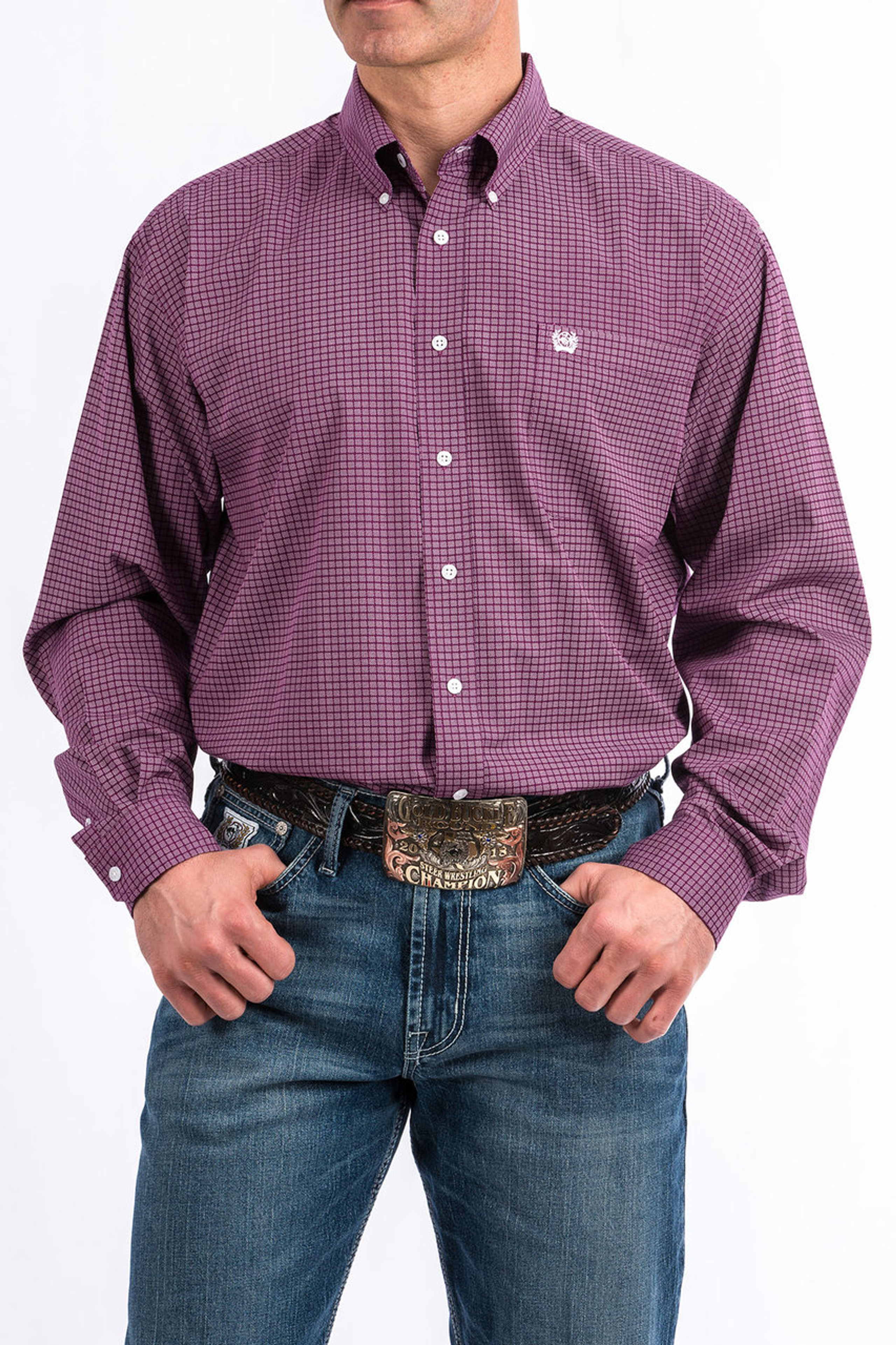 Men's Cinch L/S, Purple with White Print - Chick Elms Grand Entry ...