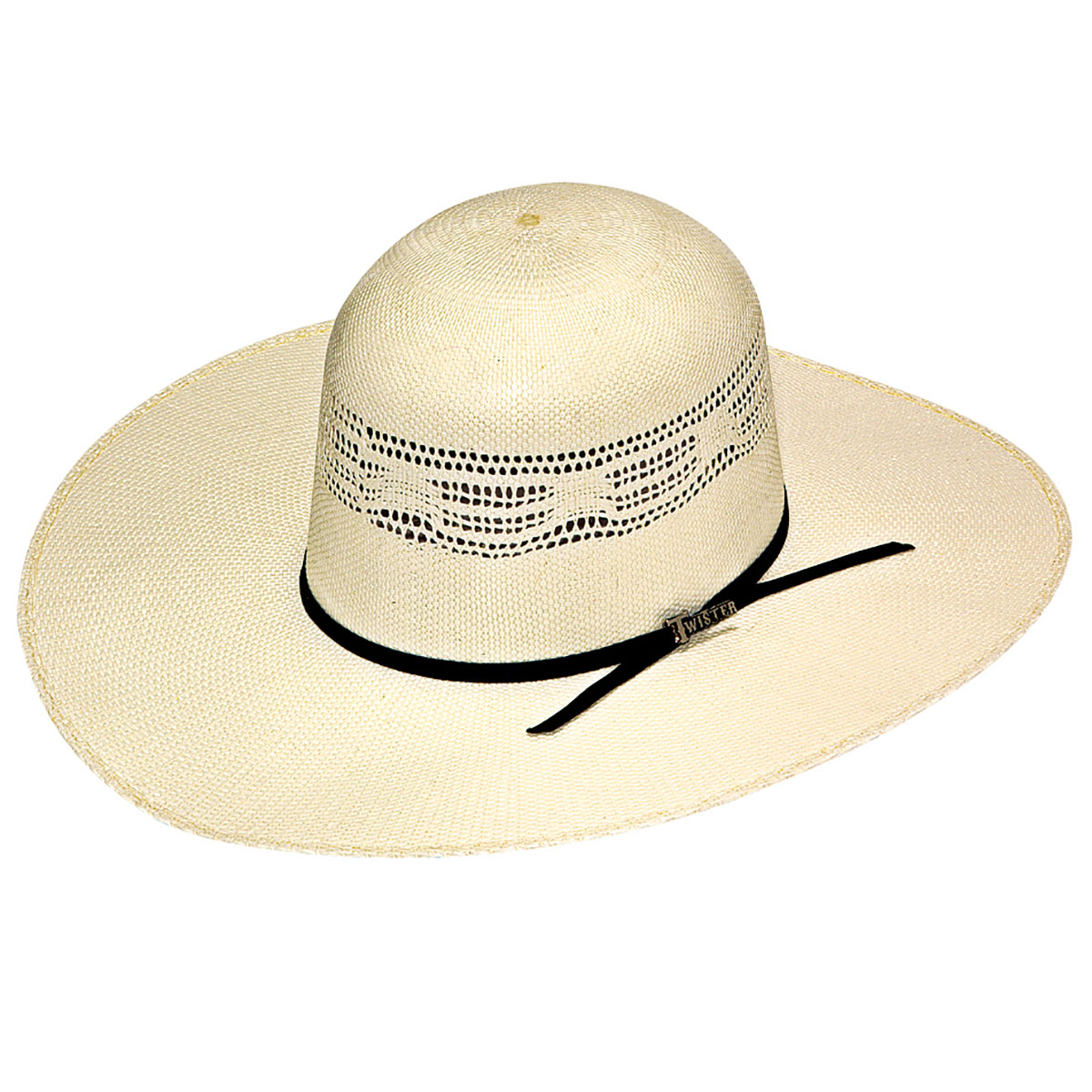 M&F Twister Straw Hat, Open Crown, Vented - Chick Elms Grand Entry