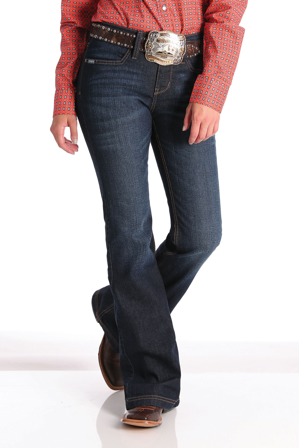 Women's Cinch Jeans, Lynden Trouser, Dark Wash, Flat Pocket