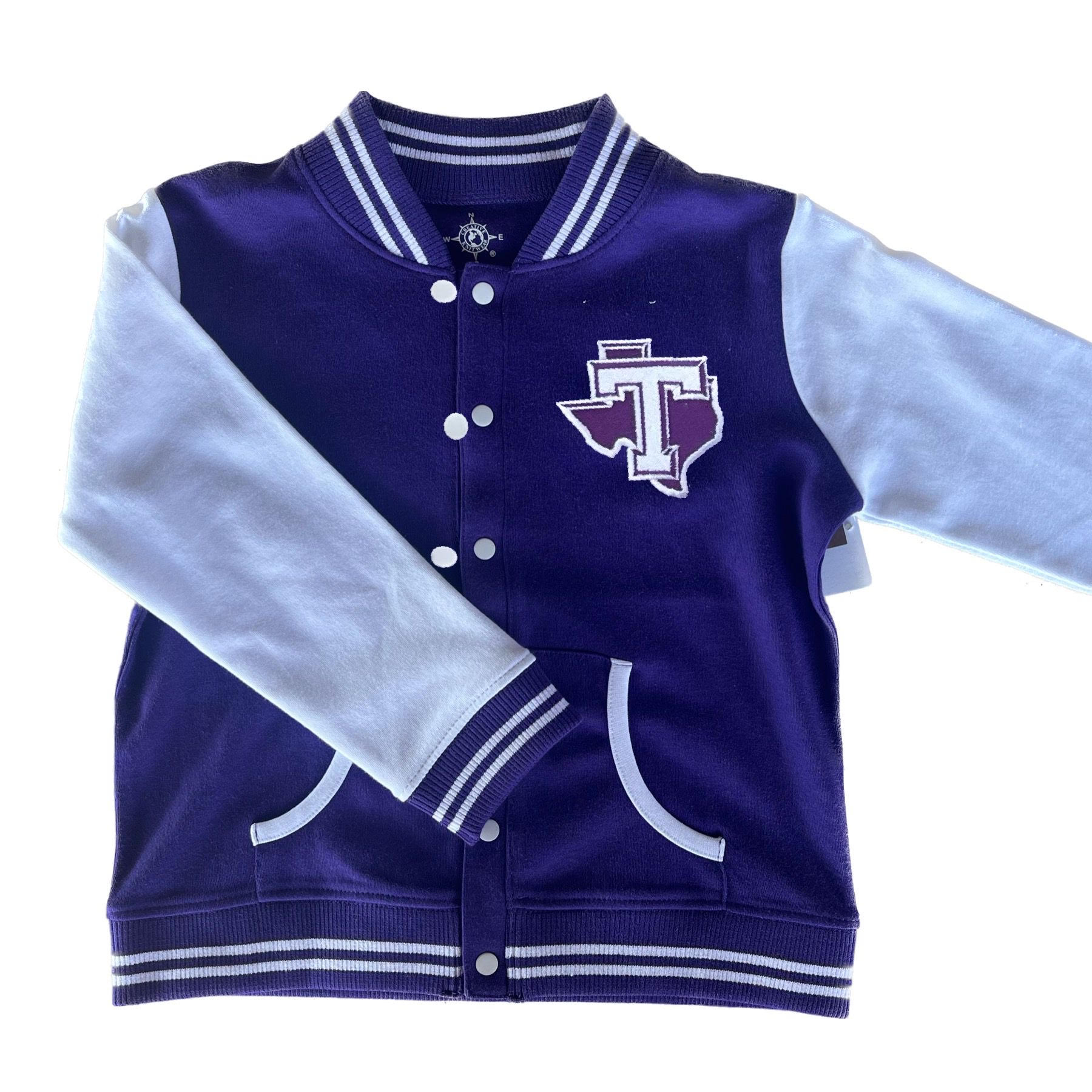 Kids TSU Jacket, Varsity Purple Letterman - Chick Elms Grand Entry