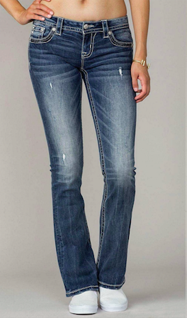 Women's Miss Me Jeans, Zig Zag Pocket, Bootcut - Chick Elms Grand