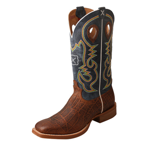 Men's Twisted X Boot, Cognac Elephant Print, Blue Shaft - Chick